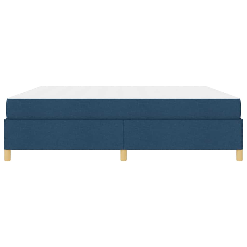 Box spring seng Blå og mørkeblå og hvid 200 x 200 cm Stof