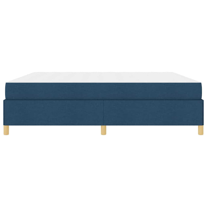 Box spring seng Blå og mørkeblå og hvid 200 x 200 cm Stof
