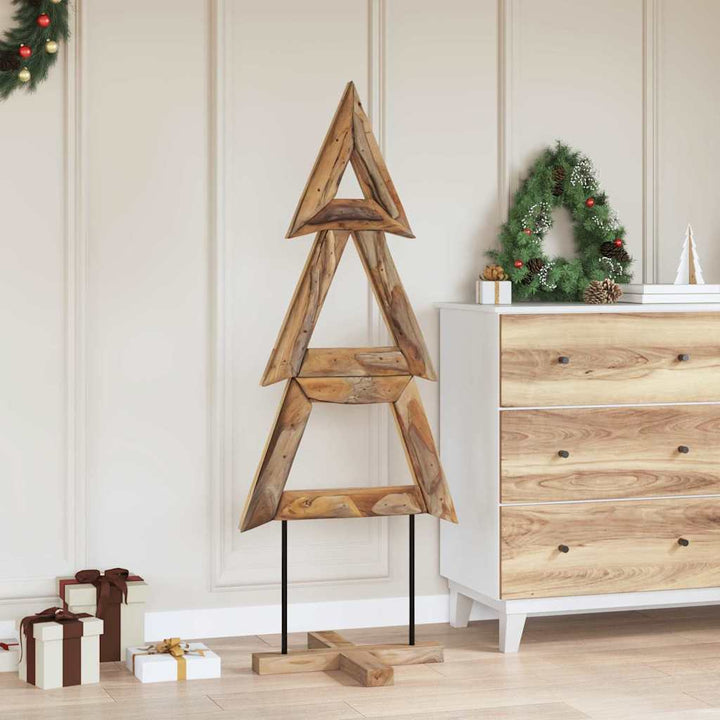 Juletræ med stativ Brun 150 cm Massivt teaktræ