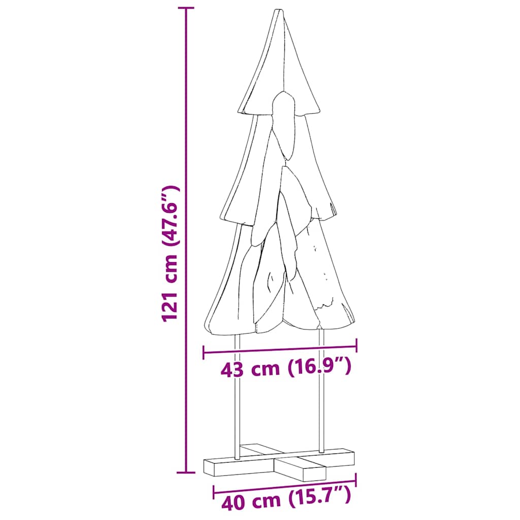 Juletræ med stativ Brun 120 cm Massivt teaktræ