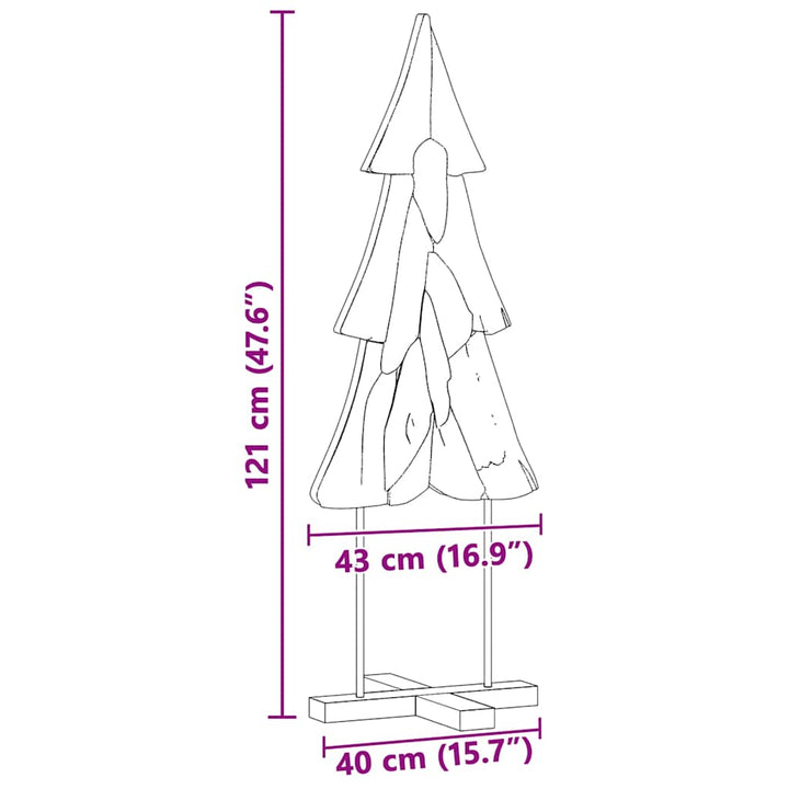 Juletræ med stativ Brun 120 cm Massivt teaktræ