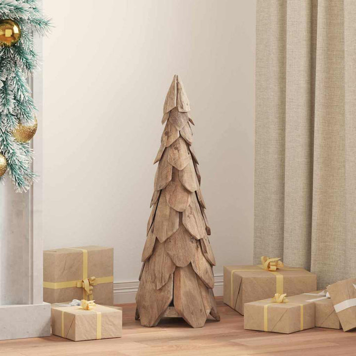 Juletræ med stativ Brun 80 cm Massivt teaktræ