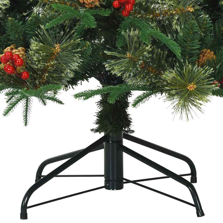 Kunstigt Hinged Juletræ med stativ Grøn 180 cm PVC, PE og stål