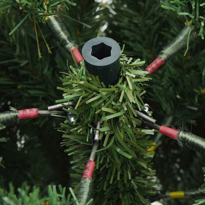 Kunstigt Hinged Juletræ med stativ Grøn 210 cm PVC, PE og stål