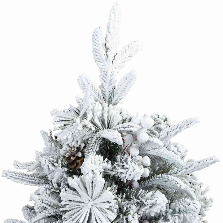 Kunstigt bøjelig juletræ snefløjtet Hvid 150 cm PVC, PE og stål