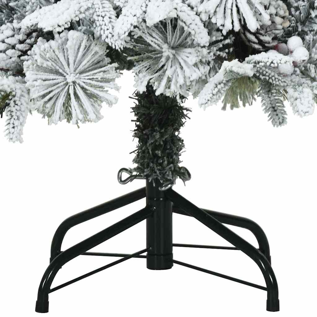 Kunstigt bøjelig juletræ snefløjtet Hvid 150 cm PVC, PE og stål