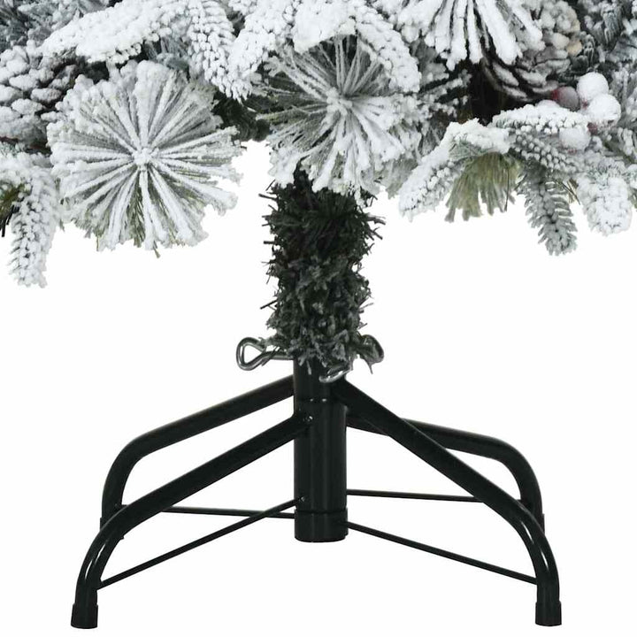 Kunstigt bøjelig juletræ snefløjtet Hvid 150 cm PVC, PE og stål