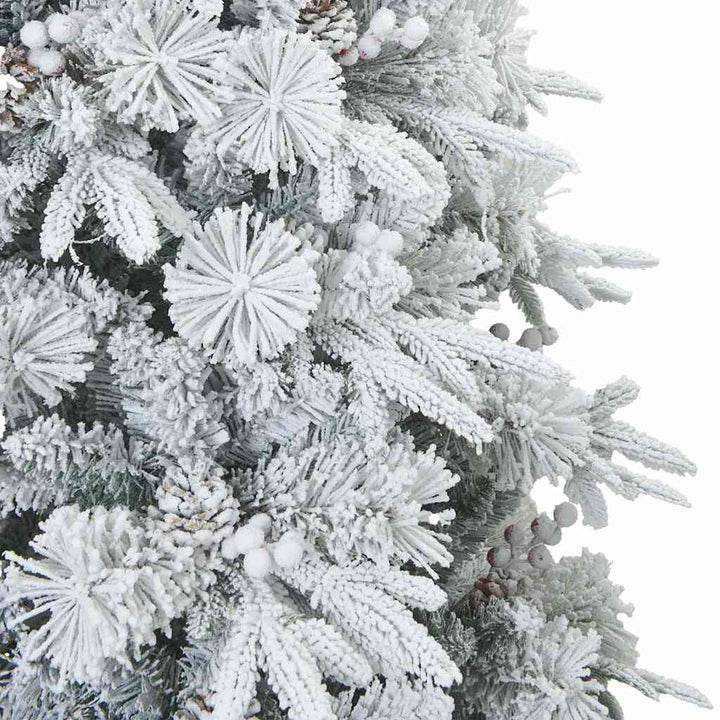 Kunstigt bøjelig juletræ snefløjtet Hvid 210 cm PVC, PE og stål