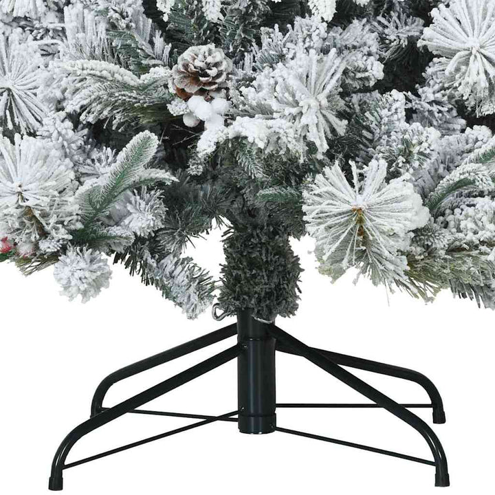 Kunstigt bøjelig juletræ snefløjtet Hvid 210 cm PVC, PE og stål
