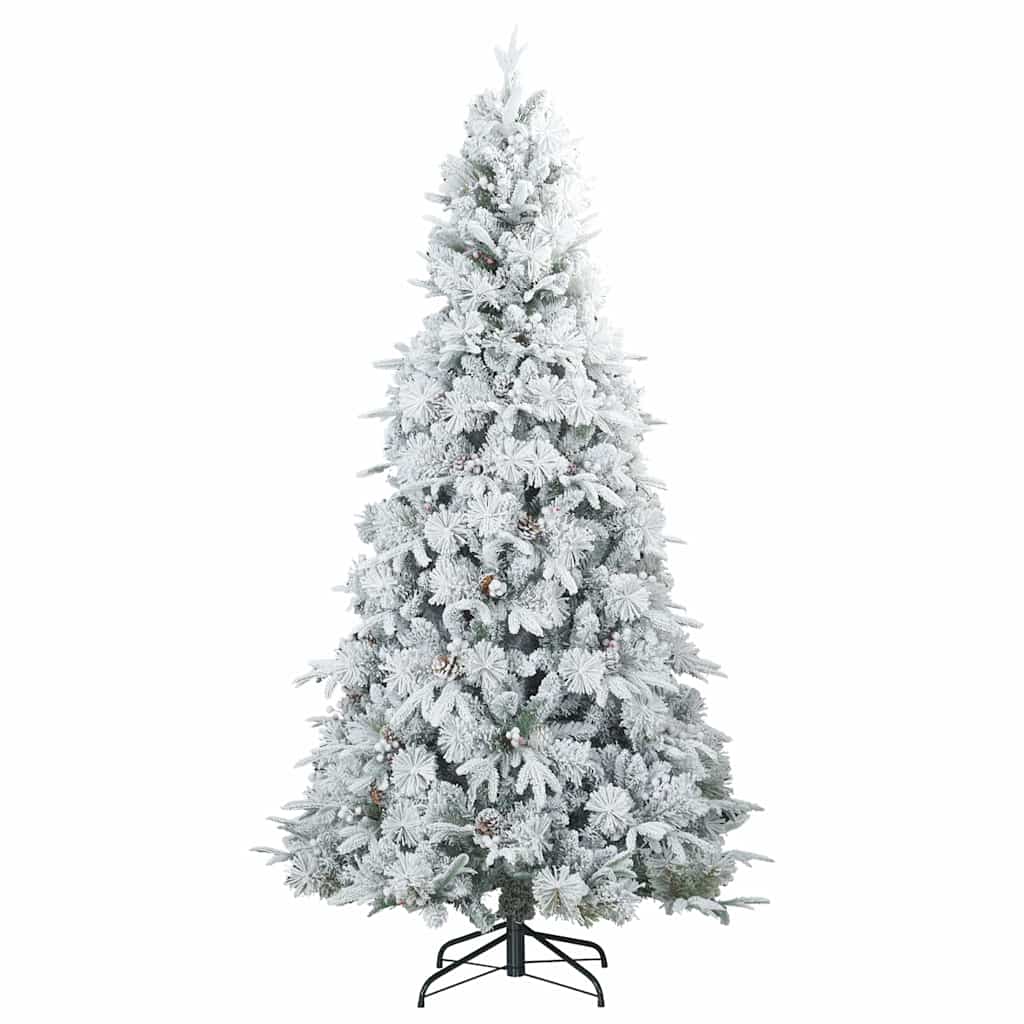Kunstigt bøjelig juletræ snefløjtet Hvid 210 cm PVC, PE og stål