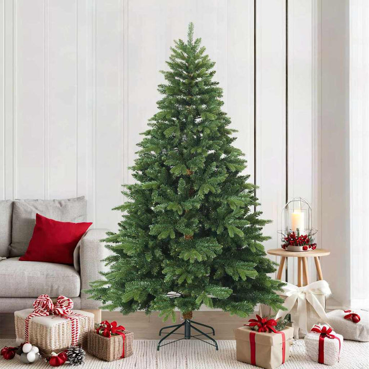 Kunstigt Hinged Juletræ med stativ Grøn 210 cm PVC, PE og stål
