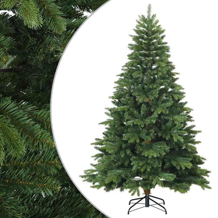 Kunstigt Hinged Juletræ med stativ Grøn 210 cm PVC, PE og stål