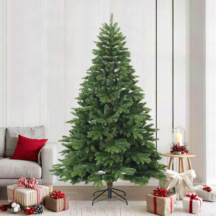 Kunstigt Hinged Juletræ med stativ Grøn 240 cm PVC, PE og stål