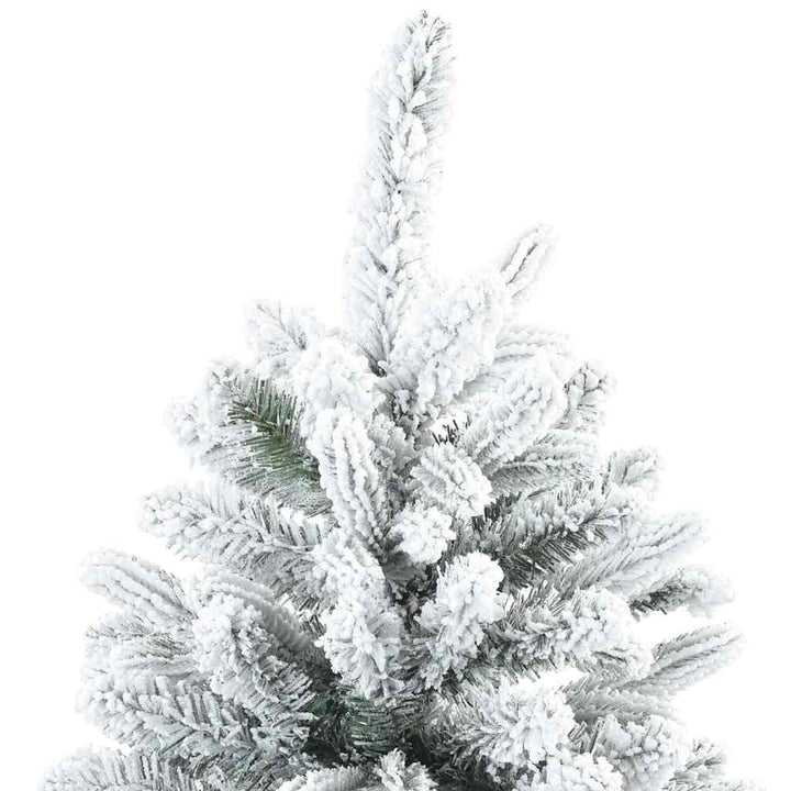 Moderne kunstig hængslet juletræ snebeklædt Hvid 150 cm