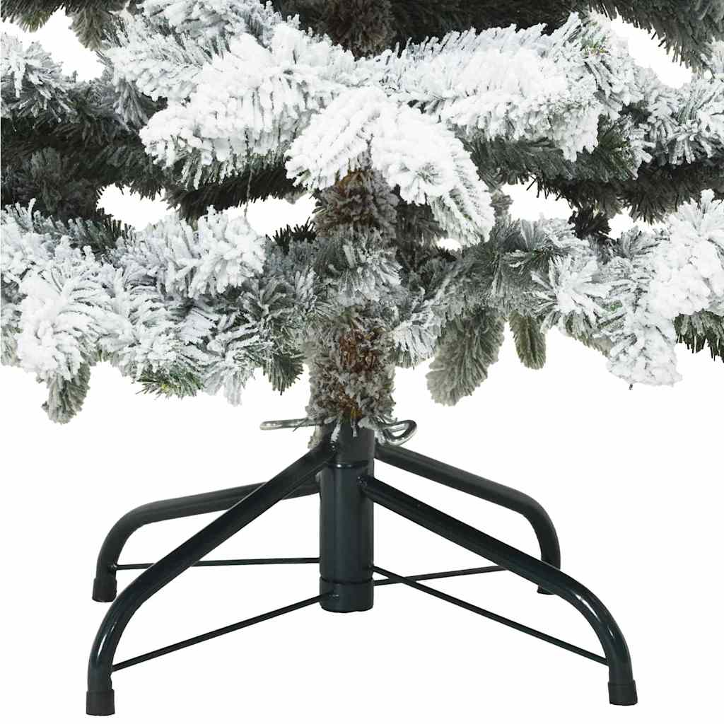 Moderne kunstig hængslet juletræ snebeklædt Hvid 150 cm