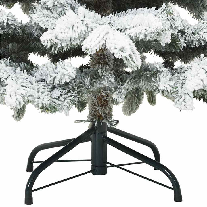 Moderne kunstig hængslet juletræ snebeklædt Hvid 150 cm