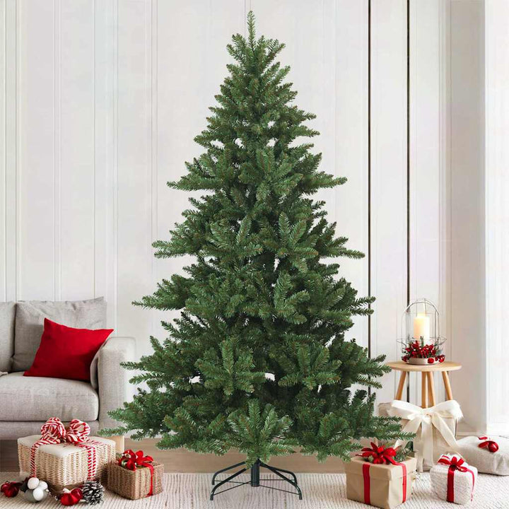 Kunstigt Hinged Juletræ med stativ Grøn 210 cm PVC, stål