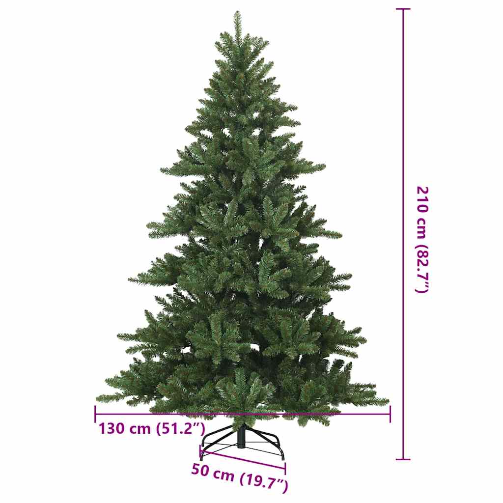 Kunstigt Hinged Juletræ med stativ Grøn 210 cm PVC, stål