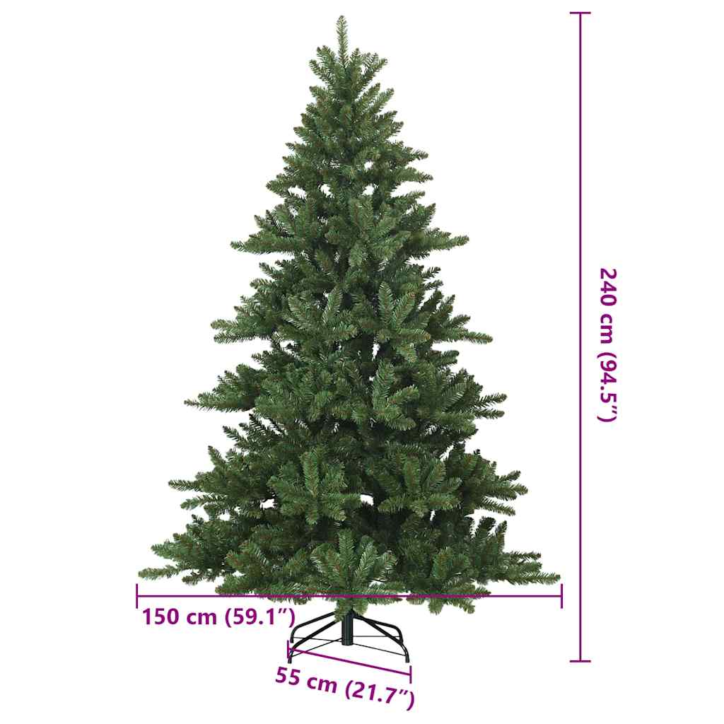 Kunstigt Hinged Juletræ med stativ Grøn 240 cm PVC, stål