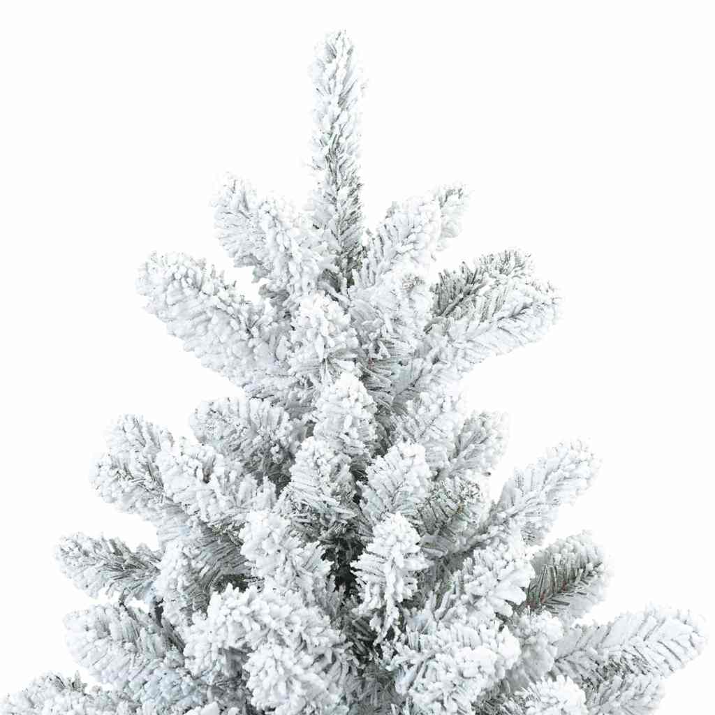 Moderne kunstig hængslet juletræ snebeklædt Hvid 240 cm