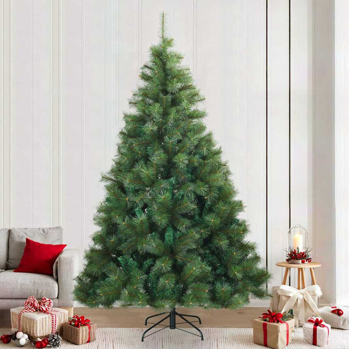 Kunstigt Hinged Juletræ med stativ Grøn 240 cm PVC, stål