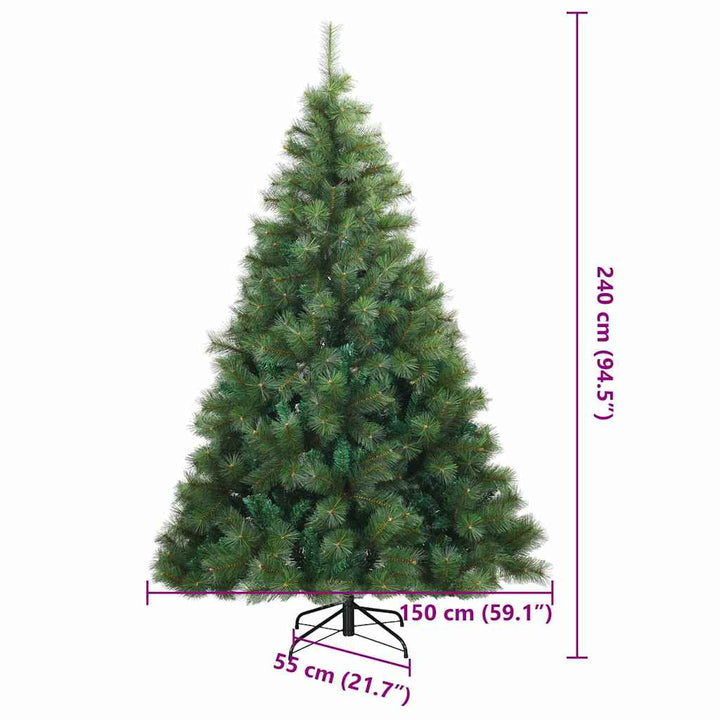 Kunstigt Hinged Juletræ med stativ Grøn 240 cm PVC, stål