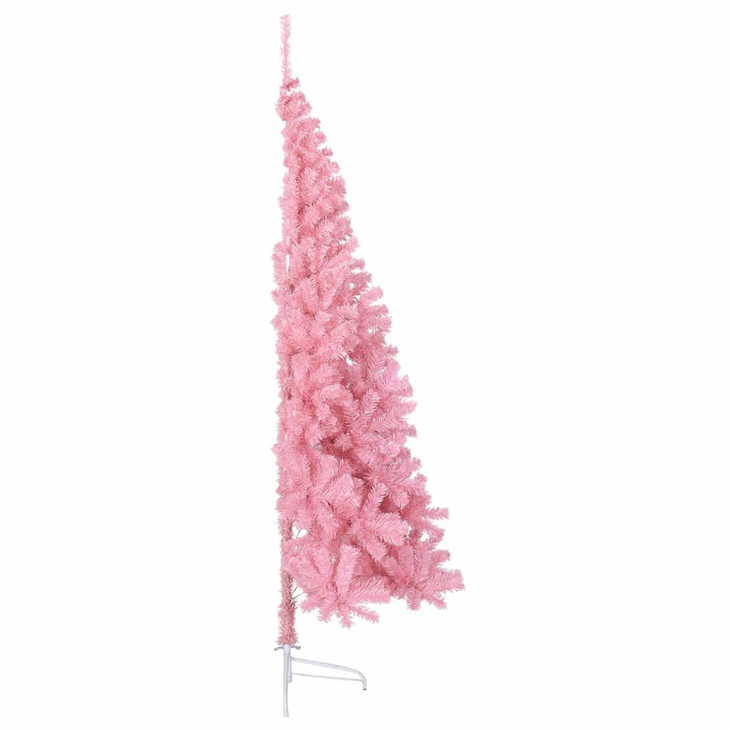 Kunstig Forbelyst Juletræ med 300 LED'er Lyserød 180 cm PVC