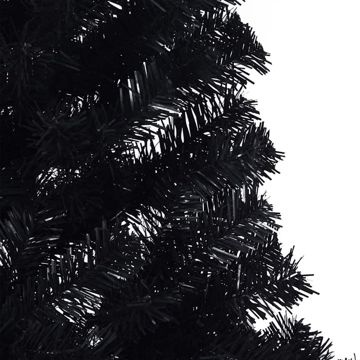 Kunstig Forbelyst Juletræ med 300 LED'er Sort 210 cm PVC