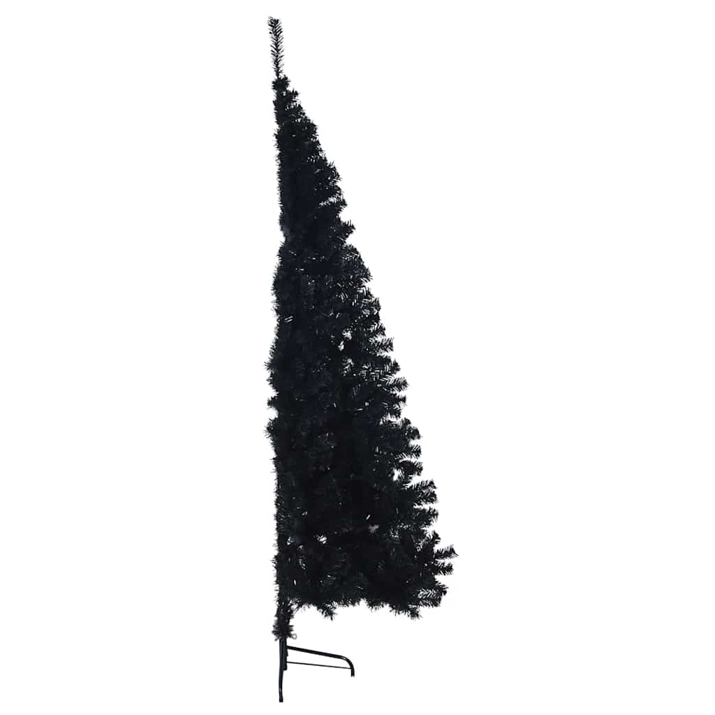 Kunstig Forbelyst Juletræ med 300 LED'er Sort 210 cm PVC