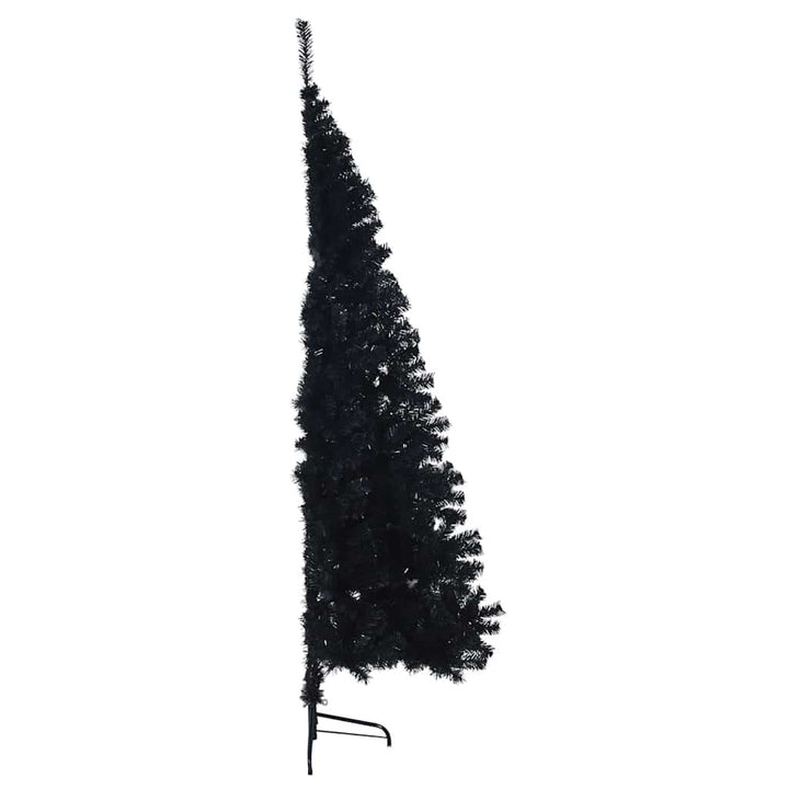 Kunstig Forbelyst Juletræ med 300 LED'er Sort 210 cm PVC