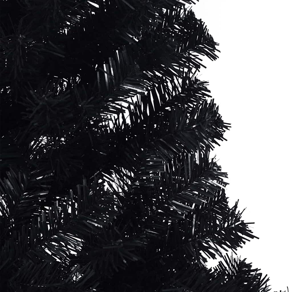 Kunstig Forbelyst Juletræ med 300 LED'er Sort 210 cm PVC