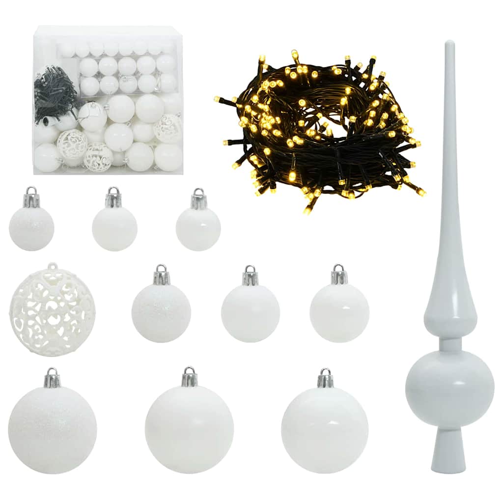 Kunstig Forbelyst Juletræ med 300 LED'er Sort 210 cm PVC
