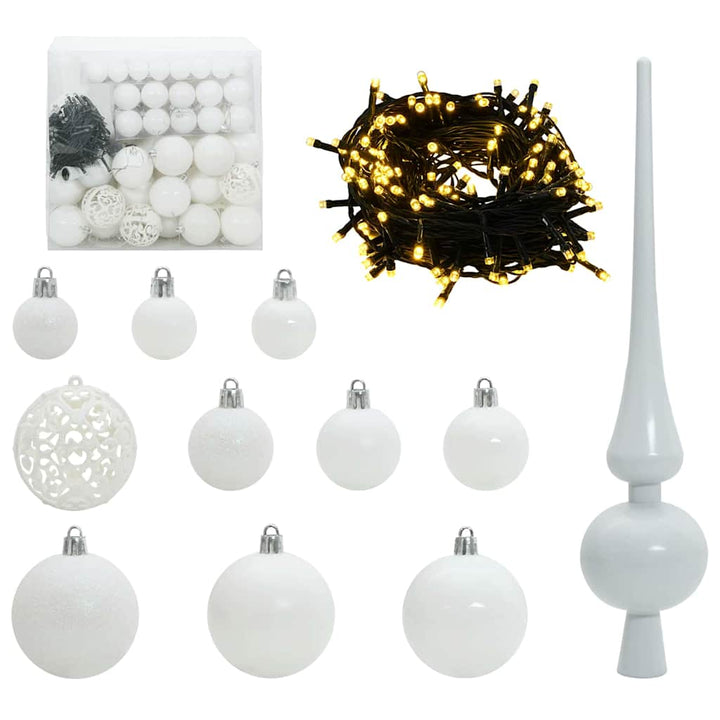 Kunstig Forbelyst Juletræ med 300 LED'er Sort 210 cm PVC