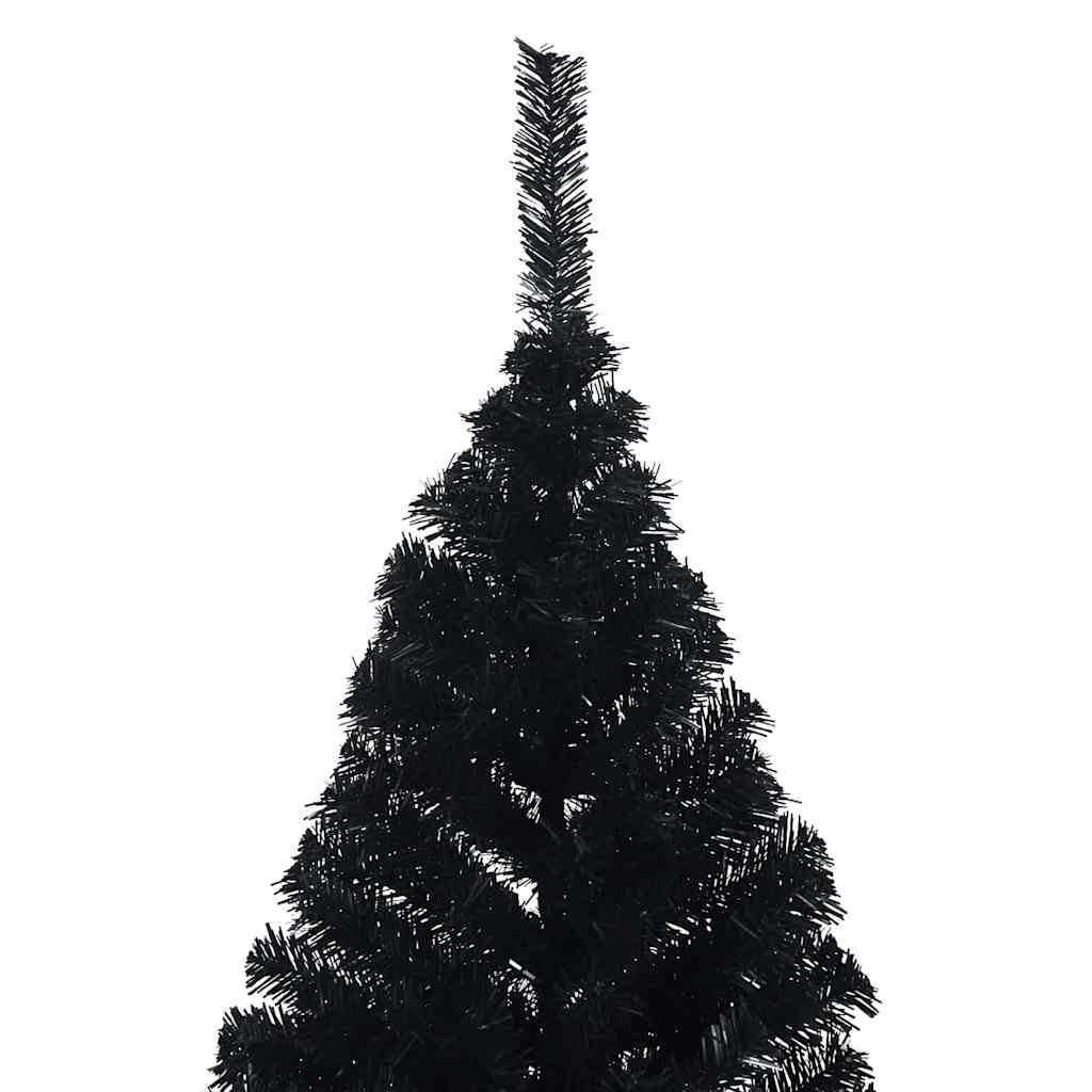 Kunstigt forudbelyst juletræ Sort 210 cm PVC