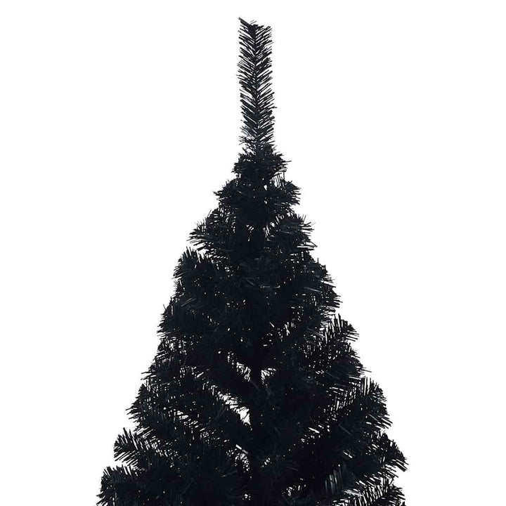 Kunstigt forudbelyst juletræ Sort 210 cm PVC