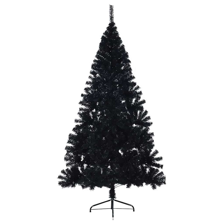 Kunstigt forudbelyst juletræ Sort 210 cm PVC