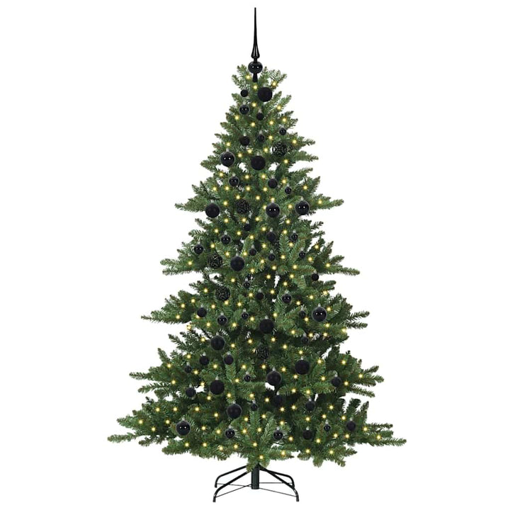 Kunstigt Hinged Juletræ med 300 LED'er med stativ 180 cm PVC