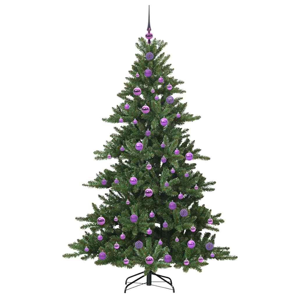 Kunstigt Hinged Juletræ med 300 LED'er med stativ 180 cm PVC