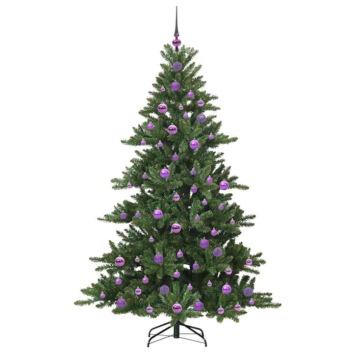 Kunstigt Hinged Juletræ med 300 LED'er med stativ 180 cm PVC