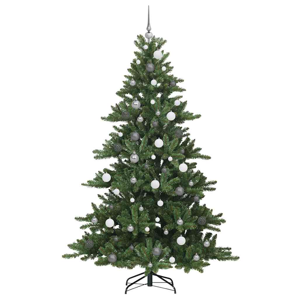 Kunstigt Hinged Juletræ med 300 LED'er med stativ 210 cm PVC
