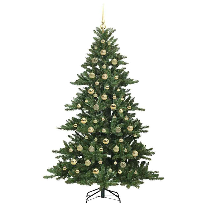 Kunstigt Hinged Juletræ med 300 LED'er med stativ 210 cm PVC