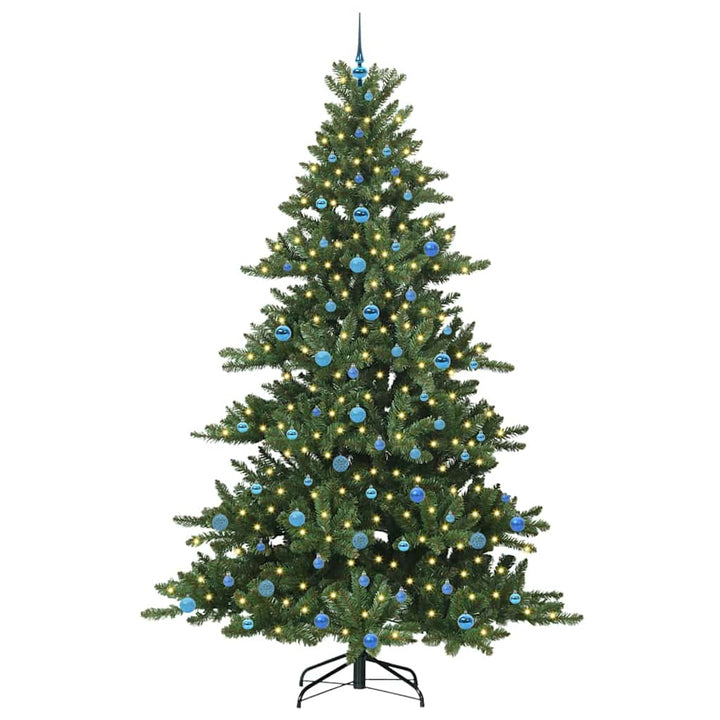 Kunstigt Hinged Juletræ med 300 LED'er med stativ 240 cm PVC