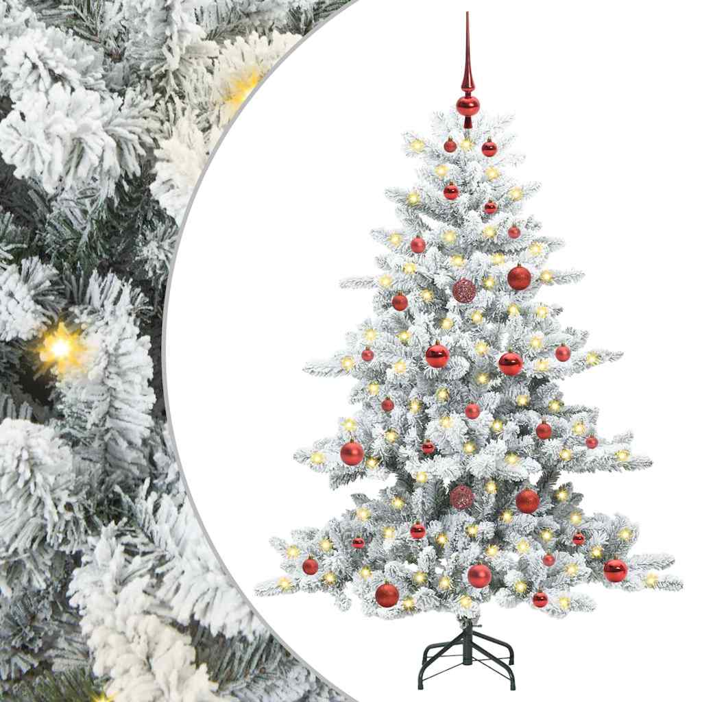 Kunstigt Hinged Juletræ med 150 LED'er med stativ 150 cm PVC