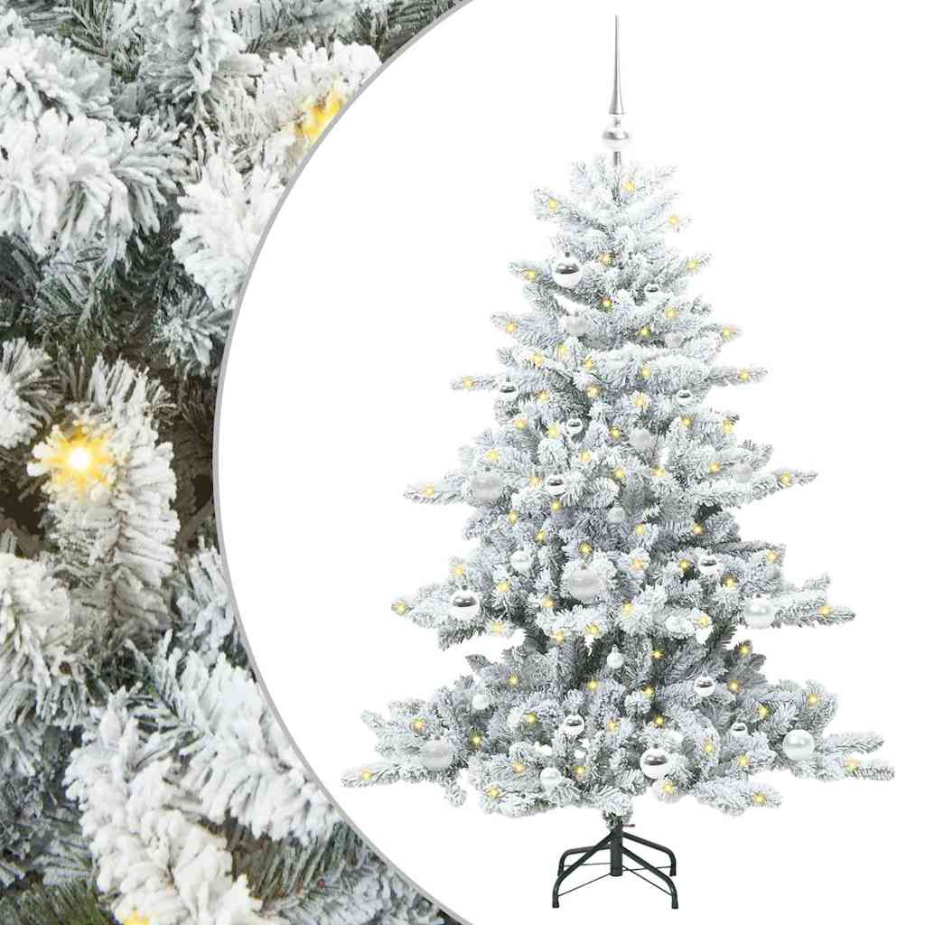 Kunstigt Hinged Juletræ med 150 LED'er med stativ 150 cm PVC