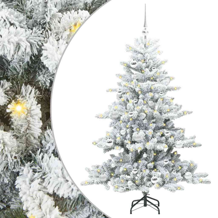 Kunstigt Hinged Juletræ med 150 LED'er med stativ 150 cm PVC
