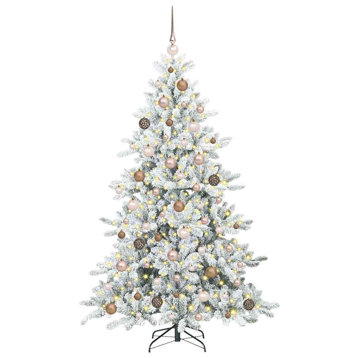 Kunstigt Hinged Juletræ med 300 LED'er med stativ 180 cm PVC