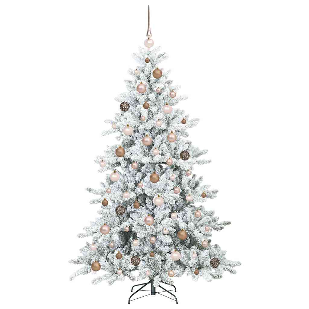 Kunstigt Hinged Juletræ med 300 LED'er med stativ 180 cm PVC