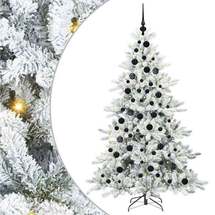 Kunstigt Hinged Juletræ med 300 LED'er med stativ 180 cm PVC