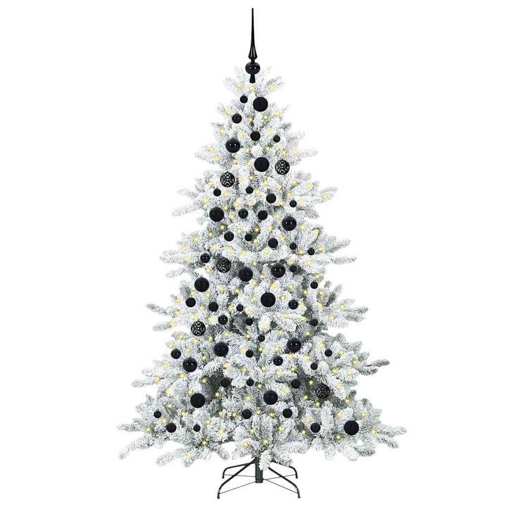 Kunstigt Hinged Juletræ med 300 LED'er med stativ 180 cm PVC
