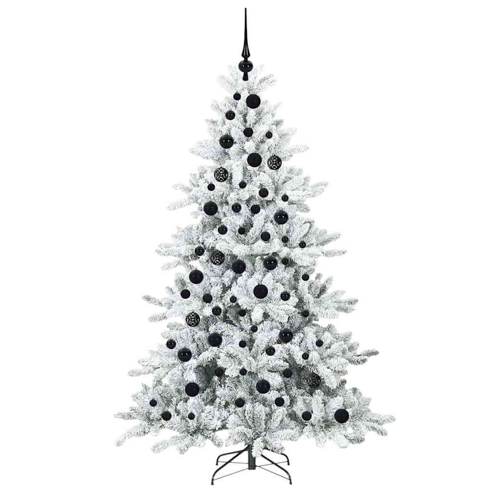 Kunstigt Hinged Juletræ med 300 LED'er med stativ 180 cm PVC